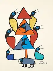 John Eric LaFord, Untitled - Pyramid of Mythical Animals, 1992, acrylic on paper