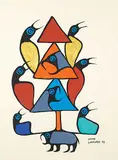 John Eric LaFord, Untitled - Pyramid of Mythical Animals, 1992, acrylic on paper