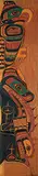 David Matilpi, Kwakiutl Thuderbird, Bear and Sculpin, painted cedar panel