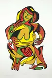 Daphne Odjig, Nanabajou and His Daughter #Artist's Proof