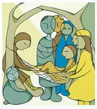 Daphne Odjig, Little Mothers #43/125, 1981, colour silkscreen on paper