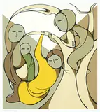 Daphne Odjig, Tree Climbing #43/125, 1981, colour silkscreen on paper