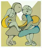 Daphne Odjig, Piggyback #43/125, 1981, colour silkscreen on paper