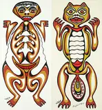 Daphne Odjig, Untitled - Frog Spirit, colour silkscreen on paper