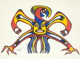 Daphne Odjig, Untitled - Spirit of the Mighty Thunderbird, 1968, colour silkscreen on paper