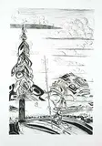 Lawrence Paul Yuxweluptun, Super Clear Cut #39/99, 1999, etching on paper