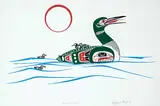 Richard Shorty, Loon and Ducklings, 1995, acrylic on paper