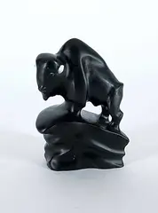 Mark Totan, Untitled - Black Stone Buffalo, stone carving