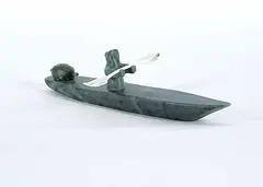 Mark Totan, Kayak Hunter, 2006, stone carving