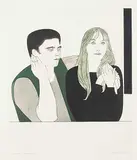 Will Barnet, The Young Couple #11/225, colour etching on paper