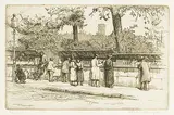 Caroline Armington, Les Bou Quines Quai Malaquais Paris #40/100, 1926, etching on paper