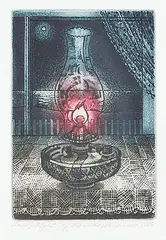 David Blackwood, Lamplight #43/50, 1986, colour etching on paper