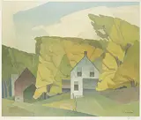 A. J. Casson, Farm in the Hills #37/100, photolithographic reproduction on paper