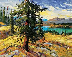 Rod Charlesworth, Across Cozens Bay, Kalamalka, oil on canvas