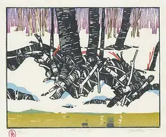 Walter Drohan, 12 - 25 - 85 #9/25, 1985, colour wood block on paper