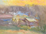 Orestes de Grandmaison, Autumn Sundown [Alberta], oil on canvas