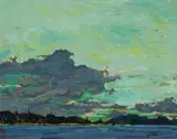 Phil Richard Ermacora, Approaching Storm - West Coast, 1975, oil on wood board