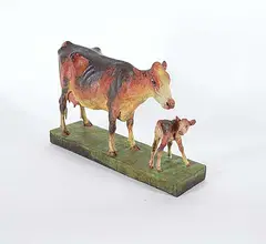 Joseph Fafard, Untitled - Mother and her Calf #2/5, 1997, painted bronze sculpture