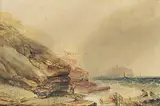 Anthony Van Dyck Copley-Attrib Fielding, The Normandy Coast, 1859, watercolour on paper