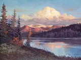 Caroll Forseth, Untitled - Sunset in the Rockies, oil on canvas