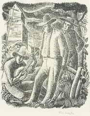 Henry George Glyde, Untitled - Prairie Serenade II, wood block on paper