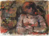 LeRoy Hackett Jensen, Untitled - Pensive Figure, 1989, pastel on paper