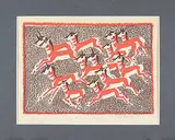 Untitled - Antelope by Illingworth Kerr, lino block on paper, sold Dec 2016