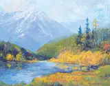 John Lawrence, Untitled - Vermillion Lakes, oil on canvas