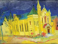 33, Church Near the Art Gallery of Toronto [A] by Alasdair Burns Monro, oil on paper, sold Dec 2016