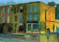 Queen St. #10 Toronto by Alasdair Burns Monro, oil on paper, sold Dec 2016