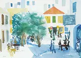 Francis Douglas Motter, Patmos the Square, watercolour on paper