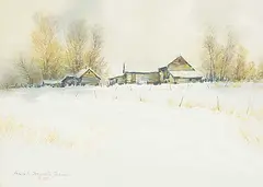 Untitled - The Road Home by Harold Demont Olsen, 1980, watercolour on paper, sold Dec 2016