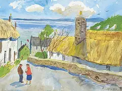 Henry John Simpkins, Untitled - Neighbourhood News, watercolour on paper
