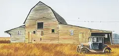 Bern Smith, Untitled - The Old Car and the Barn, 1994, watercolour on paper