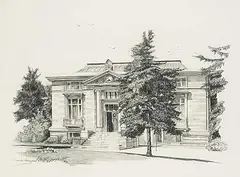 Richard van den Hoogen, Glenbow Historical Library, charcoal on paper