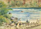 Stewart Westmacott, The Ferry Across the Niagara River, 1858, watercolour on paper