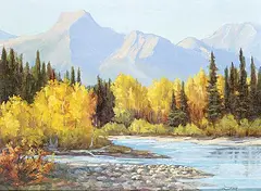 Wilda Wolf, Ribbon Creek, 1979, oil on canvas board
