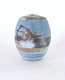 Walter Gibson Dexter, Untitled - Light Blue and Green Banded Vase, 1993, glazed ceramic