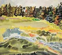 David T. Alexander, Untitled - Emma Lake, Northern Saskatchewan, 1985, acrylic on canvas