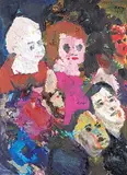 Maxwell Bennett Bates, Audience, 1978, 1978, oil on board