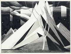 Bertram Brooker, Peaks, 1928, ink on paper
