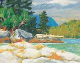 Horace Champagne, Return to Paradise Island, Gibsons British Columbia, 1985, pastel on paper