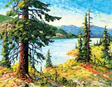 Looking North, Okanagan Lake by Rod Charlesworth, oil on canvas, sold Nov 2016