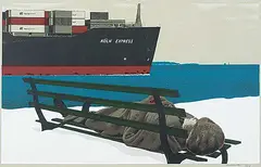 Koln Express #7/24 by Alex Colville, 1986, colour silkscreen on paper, sold Nov 2016
