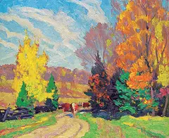 Frederick Stanley Haines, Haliburton Road, oil on paper board