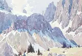 Molar Pass, Banff Jasper Highway by Alfred Crocker Leighton, watercolour on paper, sold Nov 2016