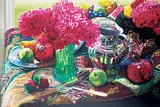 Robert Lemay, Geraniums in a Green Vase with Silver Pitcher, 1997, oil on canvas