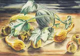 Carl Schaefer, Untitled - Still Life with Gourds, 1940, watercolour on paper