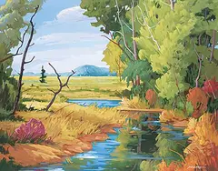 Jour de Pique - Nique by Andre Turenne, acrylic on canvas, sold Nov 2016