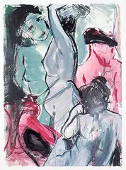 Cindy Delpart, Untitled - The Sketching Class, acrylic on paper